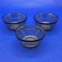 Anchor Hocking 1034 Amber Glass Custard Cup Dessert Bowls Ovenproof Lot Set Of 3 - £9.37 GBP