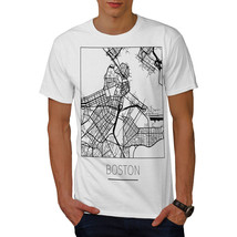 Wellcoda Boston City Map Fashion Mens T-shirt, Town Graphic Design Printed Tee - £16.84 GBP+