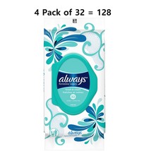 Always Feminine Wipes Hygiene Wipe Fresh &amp; Clean Scent 4 Pack of 32 (128... - $34.29