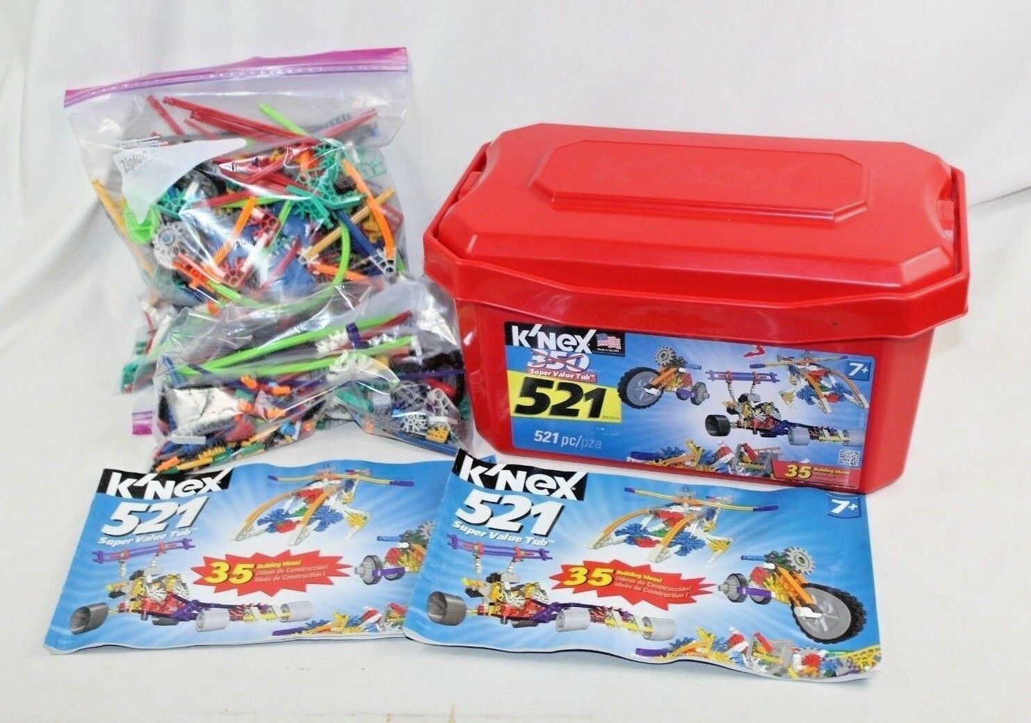 2 lbs+ Bulk Lot of K'nex Building Pieces, Toys and Accessories w/ KNEX Tub K-Nex - £11.90 GBP
