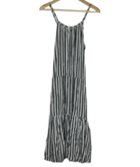 Boho Me Striped Dress Spaghetti Straps Midi Size M Adjustable Black Whit... - $11.29