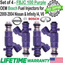 OEM Bosch x4 Fuel Injectors for Nissan &amp; Infiniti 2.0L I4, 3.0L 3.5L V6 #FBJC100 - £66.40 GBP
