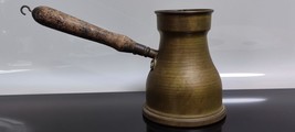Vintage Brass Coffee Pot Middle Eastern Arab Islamic Persian Turkish Wood Handle - £29.29 GBP