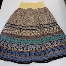 Gypsy Wear In Peace Women's Multicolor Elastic Waist Pleated Skirt Size XL image 13