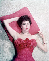 Ava Gardner 16x20 Canvas Giclee Lying on Pillow Busty in Red Dress - $69.99