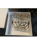 Misaki Cuff Bracelet gold tone spider web with pearl new in box - $175.03 CAD