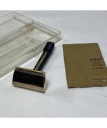 Vintage GEM Razor Push Button Single Edge Safety Gold Color W/ Manual &amp; ... - $24.64 CAD