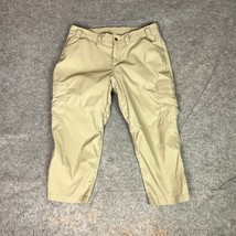 Duluth Trading Womens Pants 16 Tan Workwear Dry on the Fly Capri Gorp Hiking - $19.98