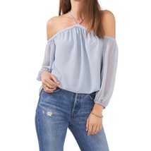 1. State 3X-Large Top Off-the-Shoulder Halter Neck 3/4 Puff Sleeve Soft Sky Blue - £31.29 GBP