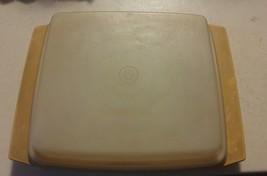 000 Vintage Tupperware Deviled Egg Carrier With Lid and Trays Mustard Ye... - $9.99