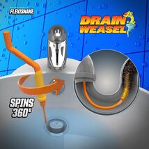 FlexiSnake Drain Weasel Sink Snake Hair Clog Remover Tool, Pipe, Bathroom, - $34.63