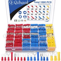 Qibaok 1500Pcs Wire Connectors - Insulated Electrical Wire, Red, Blue, Y... - $40.94