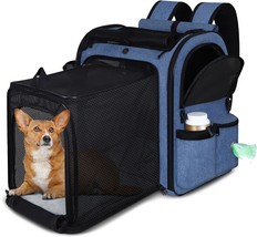 Expandable Pet Carrier Backpack For Small Medium Dog And Cat, Large Space Fits U - $50.99