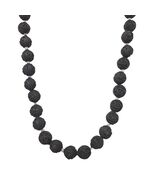 Vintage Black Carved Chunky Round Rose Beads Floral Necklace Costume Jew... - $980.81 MXN
