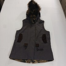 Black Mountain Peak Girls/Women's Brown Vest Size Medium Faux Fur Lined Hoodie image 11