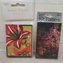 Vintage Bridge Tally Cards 2 Packs Of 12 Floral Theme - £4.70 GBP