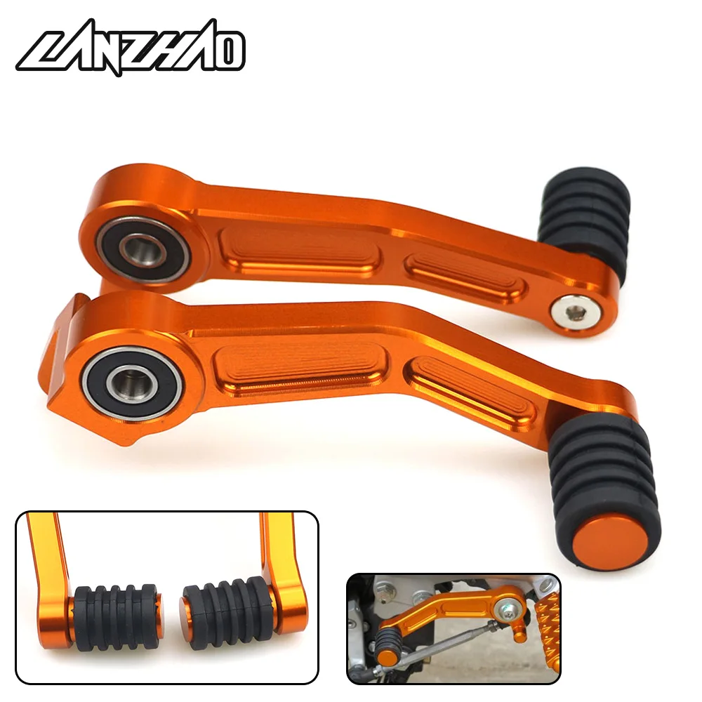 Orange Motorcycle Foot Brake Lever &amp; Gear Shifting Lever Pair CNC Alumin... - £32.06 GBP