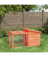  Rabbit Hutch Brown, Green Solid Pine Wood, Plywood Rabbit Hutch - $216.71 CAD