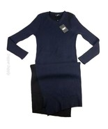 DKNY Women’s XL Long Sleeve Dress Navy Blue Black Corduroy Stretchy New - £39.30 GBP