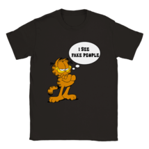 Funny T shirt cartoon t shirt comic Garfield I see fake people humor hil... - £19.66 GBP+