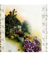 Happy Birthday Loving Greeting Postcard 1910s Purple Flowers Embossed PC... - €17,15 EUR