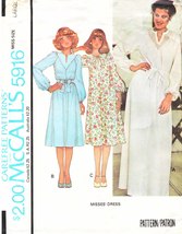 Vintage 1978 Misses' PULLOVER DRESSES McCall's Pattern 5916-m Size Large (18-20) - £9.59 GBP