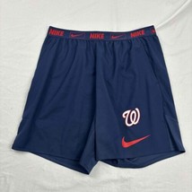 Nike Mens Washington Nationals MLB Baseball Shorts Blue Elastic Drawstring XL - £15.58 GBP
