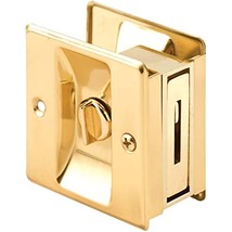 Slide-Co 161495 Pocket Door Privacy Lock with Pull, Polished Brass - £20.27 GBP