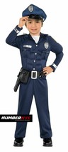 Muscle Cop Child Police Officer Navy Blue Halloween Padded Costume Sz Small 141 - £19.83 GBP