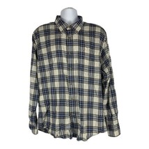 Tommy Hilfiger Slim Fit Mens XL Blue &amp; White Plaid Long Sleeve Button-Up... - £17.84 GBP