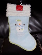 St. Nick&#39;s Choice Baby&#39;s 1st Christmas Stocking Light Blue New 14&quot; LAST ONE - £12.28 GBP
