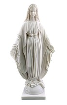 Our Lady of Grace Virgin Mary Madonna Greek Cast Marble Sculpture Statue 18.9in - £158.08 GBP