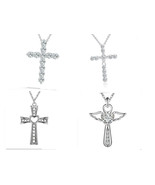 4pcs set 925 silver Cute women charms cross wedding Necklace jewelry nic... - $11.20