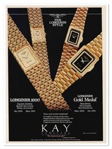 Print Ad Longines Luxury Watch Kay Jewelers Vintage 1986 Magazine Advert... - $9.70