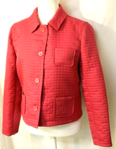 HARVE BENARD QUILTED JACKET WOMAN SIZE MEDIUM  HOT PINK L/S BUTTON FRONT... - $17.56