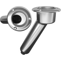 Mate Series Stainless Steel 30° Rod &amp; Cup Holder - Drain - Round Top - $120.90