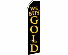 K&#39;s Novelties We Buy Gold Black/Gold Swooper Feather Advertising Flag - £19.89 GBP