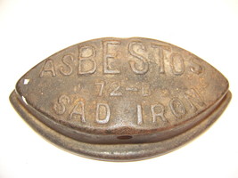 ASBESTOS SAD IRON 72-B ANTIQUE VINTAGE PRIMITIVE - $22.49