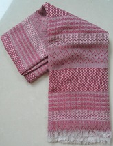 100% WOOL SCARF | Red &amp; White - £11.79 GBP