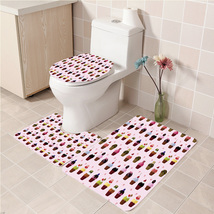 3Pcs/set Cupcake Pattern 01 Bathroom Toilet Mat Set Anti Slip Bath Mat d... - £25.48 GBP+