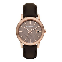 Burberry BU9013 Gents Brown Leather Strap Watch - £302.48 GBP