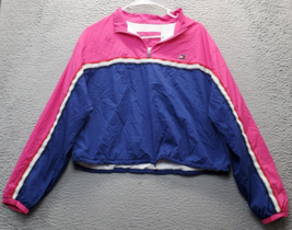 Tommy Hilfiger Sport Windbreaker Jacket Women&#39;s L Multi Crop Mesh Lined Full Zip - $20.29