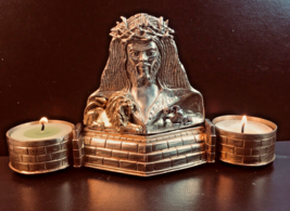 Custom Made Jesus Christ candle Bronze  Icon - €398,18 EUR