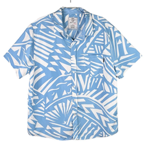 Switch Remarkable Button Down Shirt 2XL Blue White Tribal Print Limited ... - $25.00