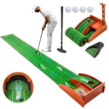 Golf Putting Mat with Auto Ball Return, Putting Green Indoor, Crystal Velvet Mat - £413.96 GBP