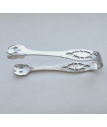 VINTAGE WEB STERLING SUGAR TONGS WITH PIERCED HANDLE - $884.36 MXN