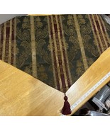 Croscill Majestic Green Ruby Damask Valance Tassle 39x27&quot; Ascot - $27.59 CAD