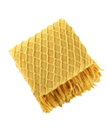 Anyhouz Yellow Blanket Faux Cashmere Sofa Cover Nordic Style Knit Plaid ... - $1,133.76 MXN