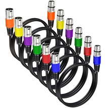 Veetop Xlr Microphone Cable 3 Feet 6 Pack, Multi Colour Xlr, Audio Recording - £27.79 GBP