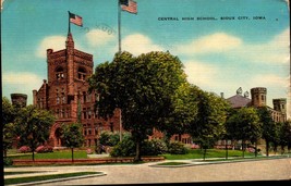 Sioux City IA- Iowa, Central High School, Antique 1943 Linen Postcard- bk55 - £5.43 GBP